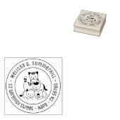 Katzenpyramide Runde Adresse Gummistempel (Stempel)