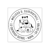 Katzenpyramide Runde Adresse Gummistempel (Prägung)
