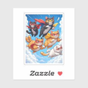 Katzenquad fliegen - Superhero Cats Vinyl Sticker