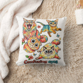 Katzenquartett, süße Katze PNG Lustige Katzenliebh Kissen