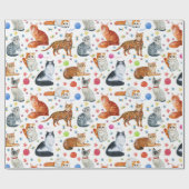 Katzenrassen Geschenkpapier (Flach)