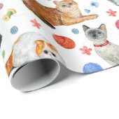 Katzenrassen Geschenkpapier (Rolleneckpunkt)