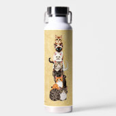 Katzenraupe Feline Türme Trinkflasche (Vorne)