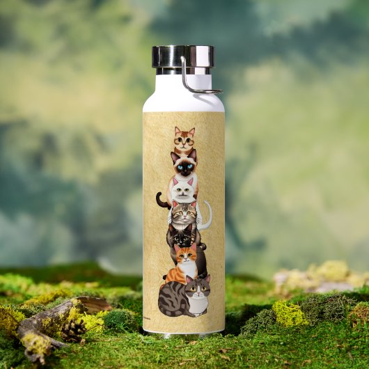 Katzenraupe Feline Türme Trinkflasche (Außenbereich (gedreht))