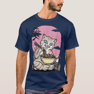 Katzenräuterramen Nodle Katze frisst Ramen  T-Shirt