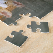 Katzenreflektion im Teichwasser, Spiel Puzzle (Seite)