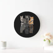 Katzenreflexe spiegeln Geparden-Tiger-Geschenk Große Wanduhr (Zuhause)
