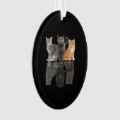 Katzenreflexe spiegeln Geparden-Tiger-Geschenk Ornament (Vorderseite)