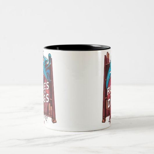 Katzenregel Zweifarbige Tasse (Mittel)