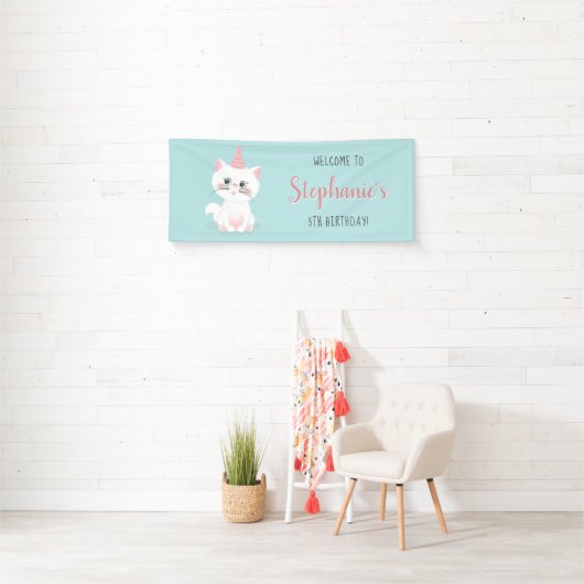 Katzenregen Geburtstag Banner (Insitu)