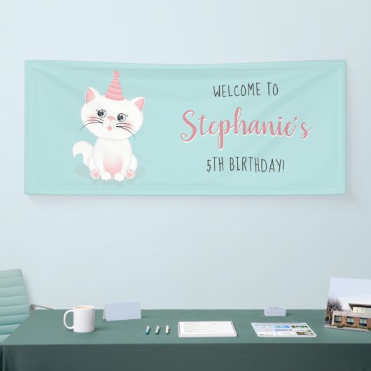 Katzenregen Geburtstag Banner (Messe)