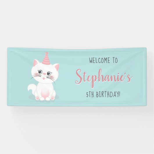Katzenregen Geburtstag Banner (Horizontal)