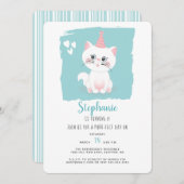 Katzenregen Geburtstag Einladung (Vorne/Hinten)