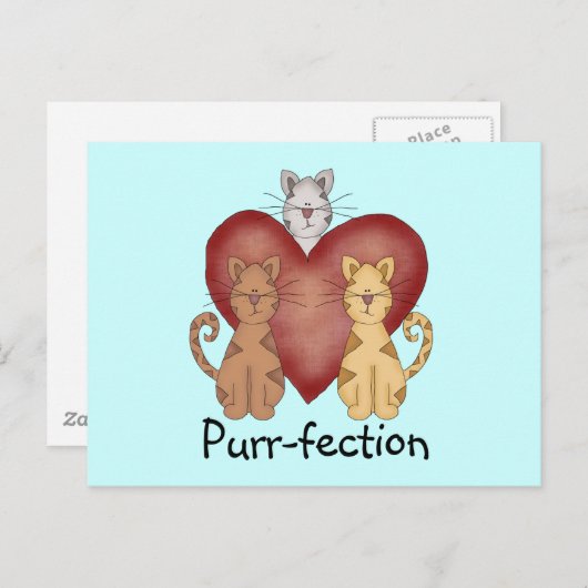 Katzenregen und Schirme Postkarte (Vorne/Hinten)