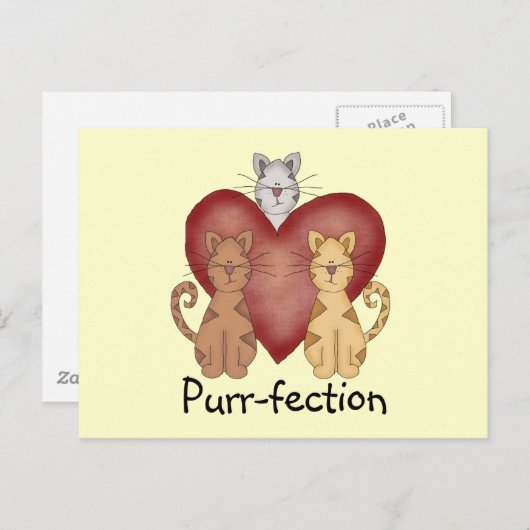 Katzenregen und Schirme Postkarte (Vorne/Hinten)