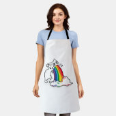 Katzenregenbogenkotze Schürze (Getragen)