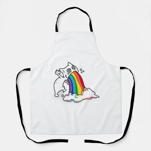 Katzenregenbogenkotze Schürze (Vorderseite)