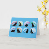 Katzenregnen 'n-Katzen-Gruß-Karte Karte (Gelbe Blume)