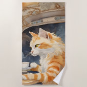 Katzenreisender strandtuch (Vorderseite)