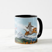 Katzenreiten im Krieger Tasse (VorderseiteRechts)
