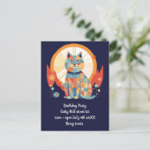 Katzenretro-Party Einladung (Stehend Vorderseite)