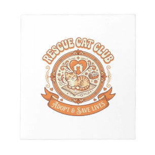 Katzenrettungsklub Katzenrettung Adoption Vintage  Notizblock