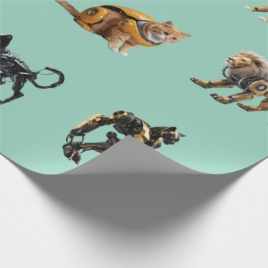 Katzenroboter Geschenkpapier (Ecke)