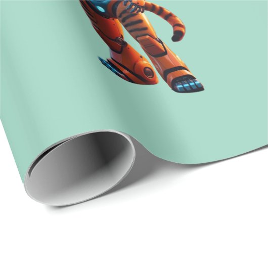 Katzenroboter Geschenkpapier (Rolleneckpunkt)