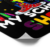 Katzenrocking I N My-school-back To-school-cat Poster (Ecke)