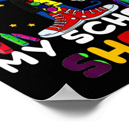 Katzenrocking I N My-school-back To-school-cat Poster (Ecke)