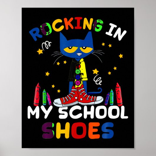 Katzenrocking I N My-school-back To-school-cat Poster (Vorne)