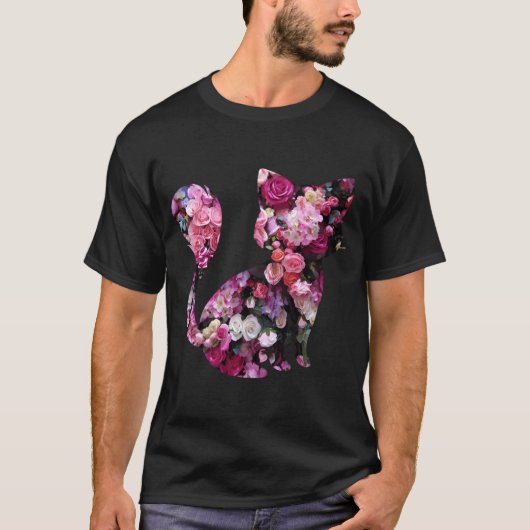 Katzenrosen und Silhouette T-Shirt (Vorderseite)