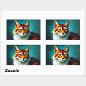 Katzenrote Tierart bunt flüstern lieblich Rechteckiger Aufkleber (Blatt)