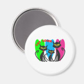 Katzenrübergeschenke—Einzigartige Katzen—Helle Far Magnet (Vorderseite/Rückseite)