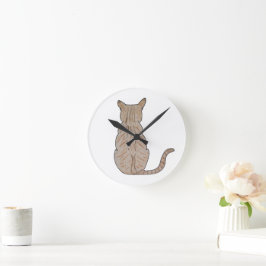 Katzenrückseite Runde Wanduhr