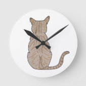 Katzenrückseite Runde Wanduhr (Vorderseite)