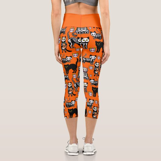 Katzenrumpf-Orange Capri Leggings (Rückseite)