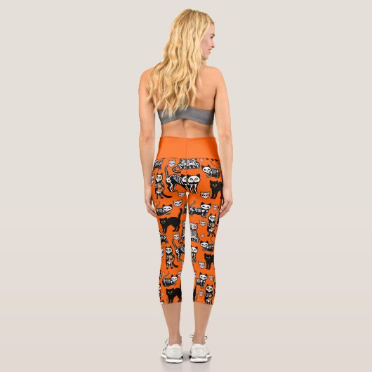 Katzenrumpf-Orange Capri Leggings (Rückseite)