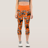 Katzenrumpf-Orange Capri Leggings (Vorderseite)