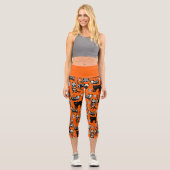Katzenrumpf-Orange Capri Leggings (Vorderseite)