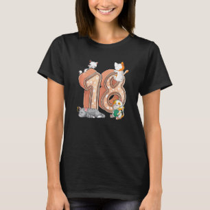 Katzens 18. Geburtstagsfeier Achtzehn 18 Jahre alt T-Shirt
