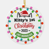 Kätzens erste Weihnacht, Katze's erste Weihnachten Keramik Ornament (Vorne)