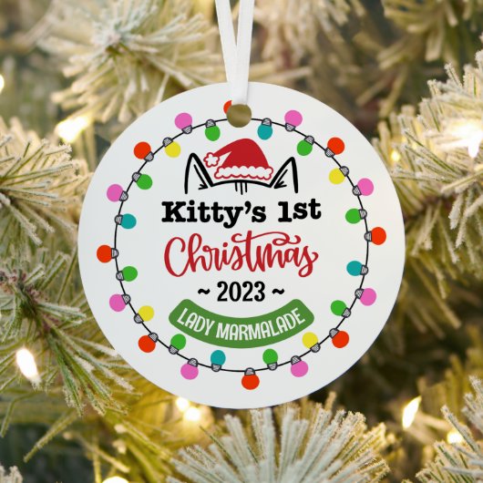 Kätzens erste Weihnacht, Katze's erste Weihnachten Ornament Aus Metall (InSitu)