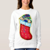 Kätzens Strumpf Langschläfer Shirt (Vorderseite)