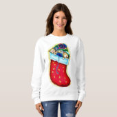 Kätzens Strumpf Langschläfer Shirt (Vorne ganz)