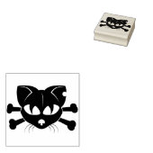 Katzenschädel und Knochen Briefmarke Gummistempel (Stempel)