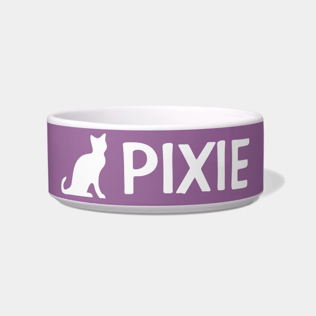Katzenschale mit individuellem Haustiernamen und F Napf (Vorderseite)