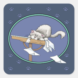 Katzenschelf Quadratischer Aufkleber