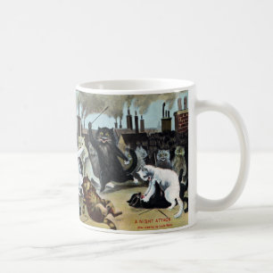 Katzenschlacht auf einem Dach Kaffeetasse