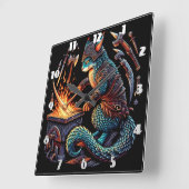 Katzenschmieden in stilistischer Rüstung Quadratische Wanduhr (Winkel)